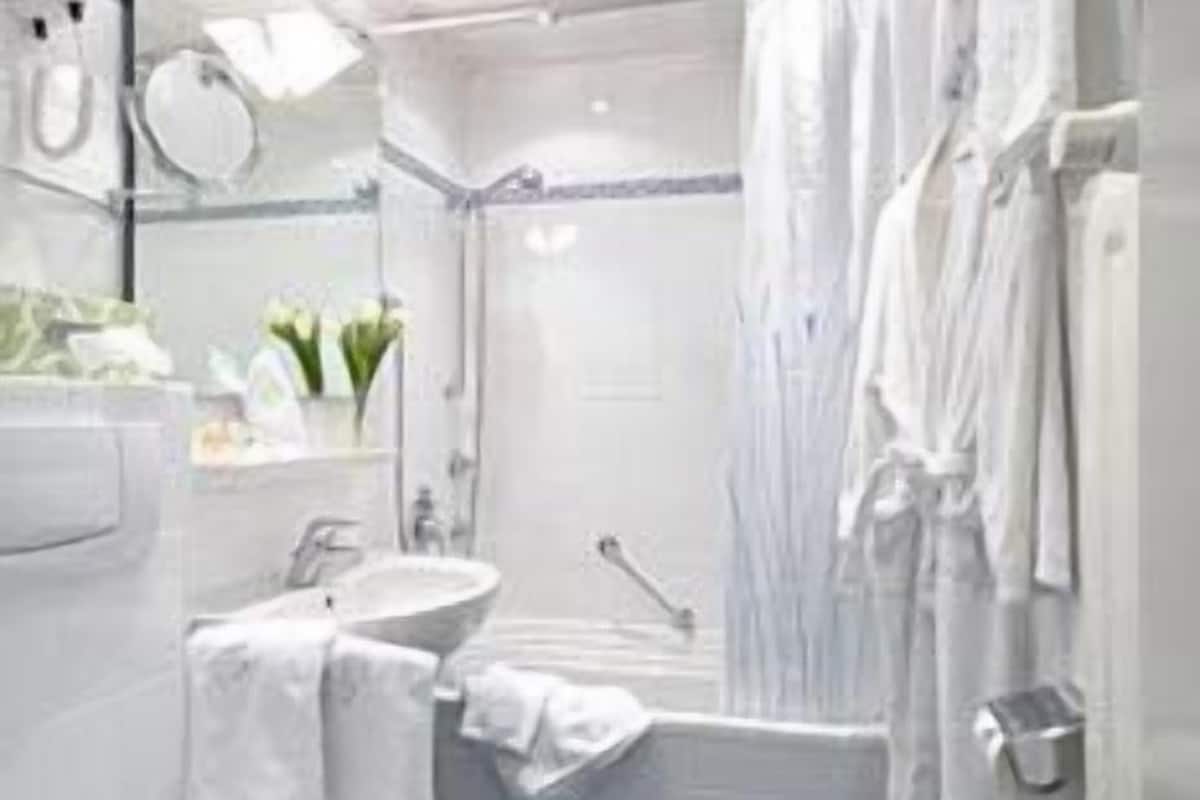 free toiletries, hair dryer, towels