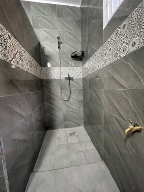 Family Room, Non Smoking, City View | Bathroom | Shower, hair dryer, towels - Riad Sidi Magdoul (Essaouira)