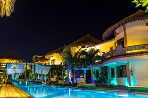 Outdoor pool, open 8:00 AM to 9:00 PM, sun loungers