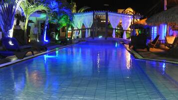 Outdoor pool, open 8:00 AM to 9:00 PM, sun loungers