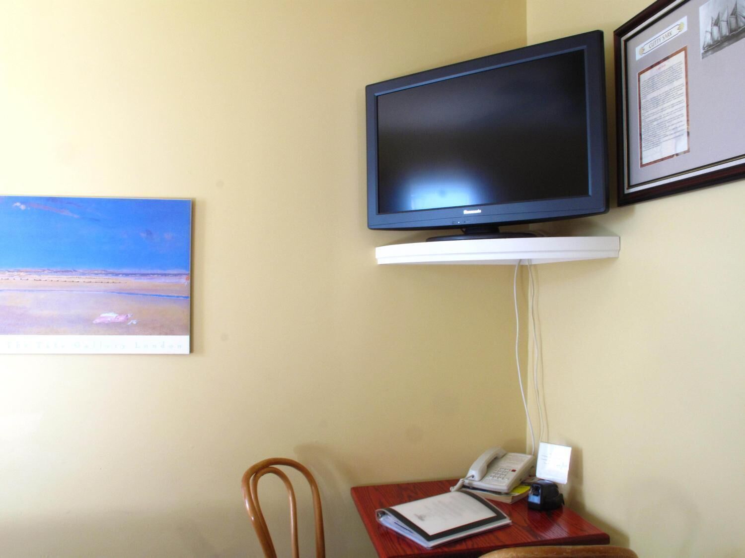 desk, laptop workspace, iron/ironing board, free wifi