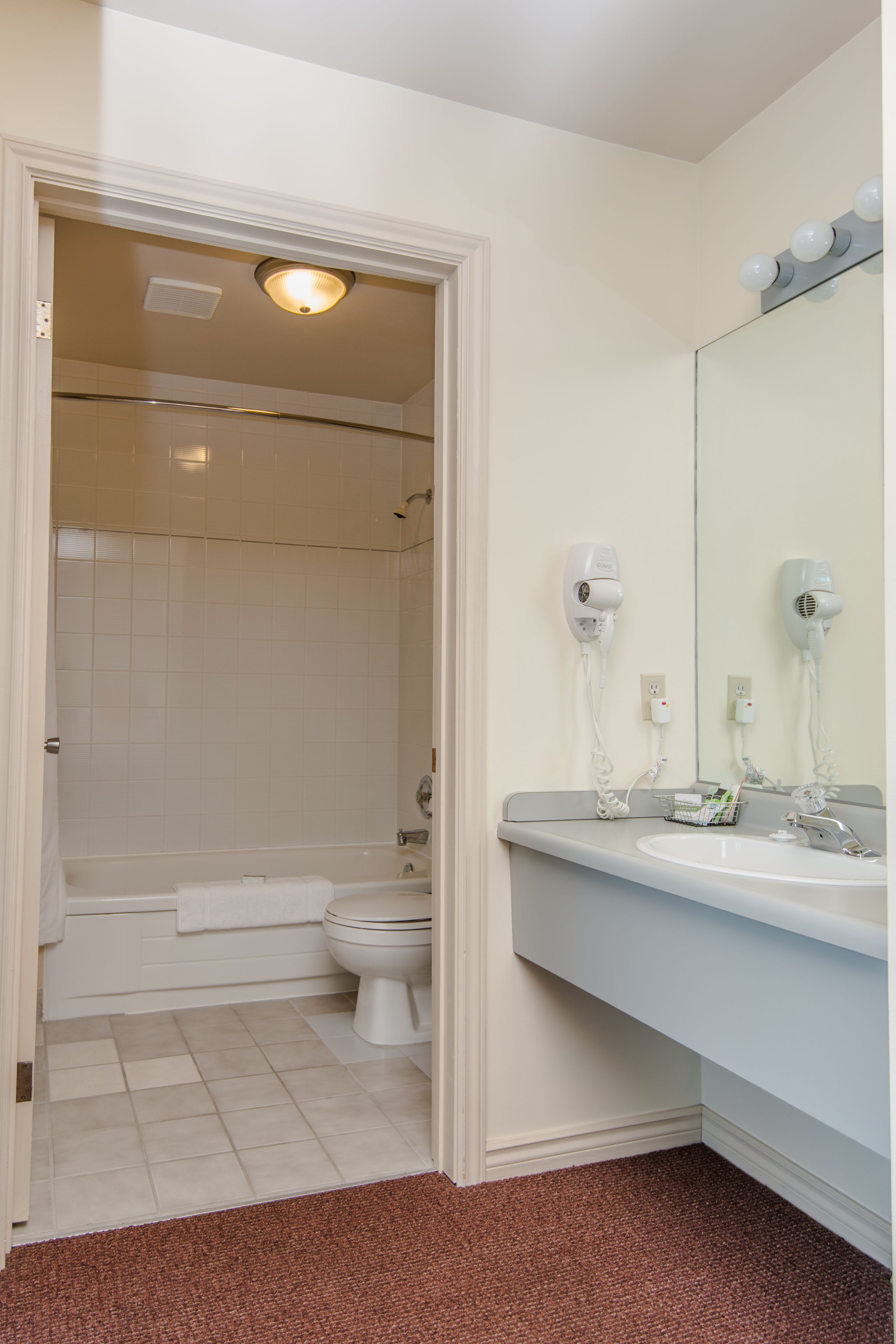 hair dryer, bathrobes, towels