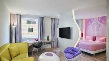 Premium bedding, minibar, in-room safe, desk