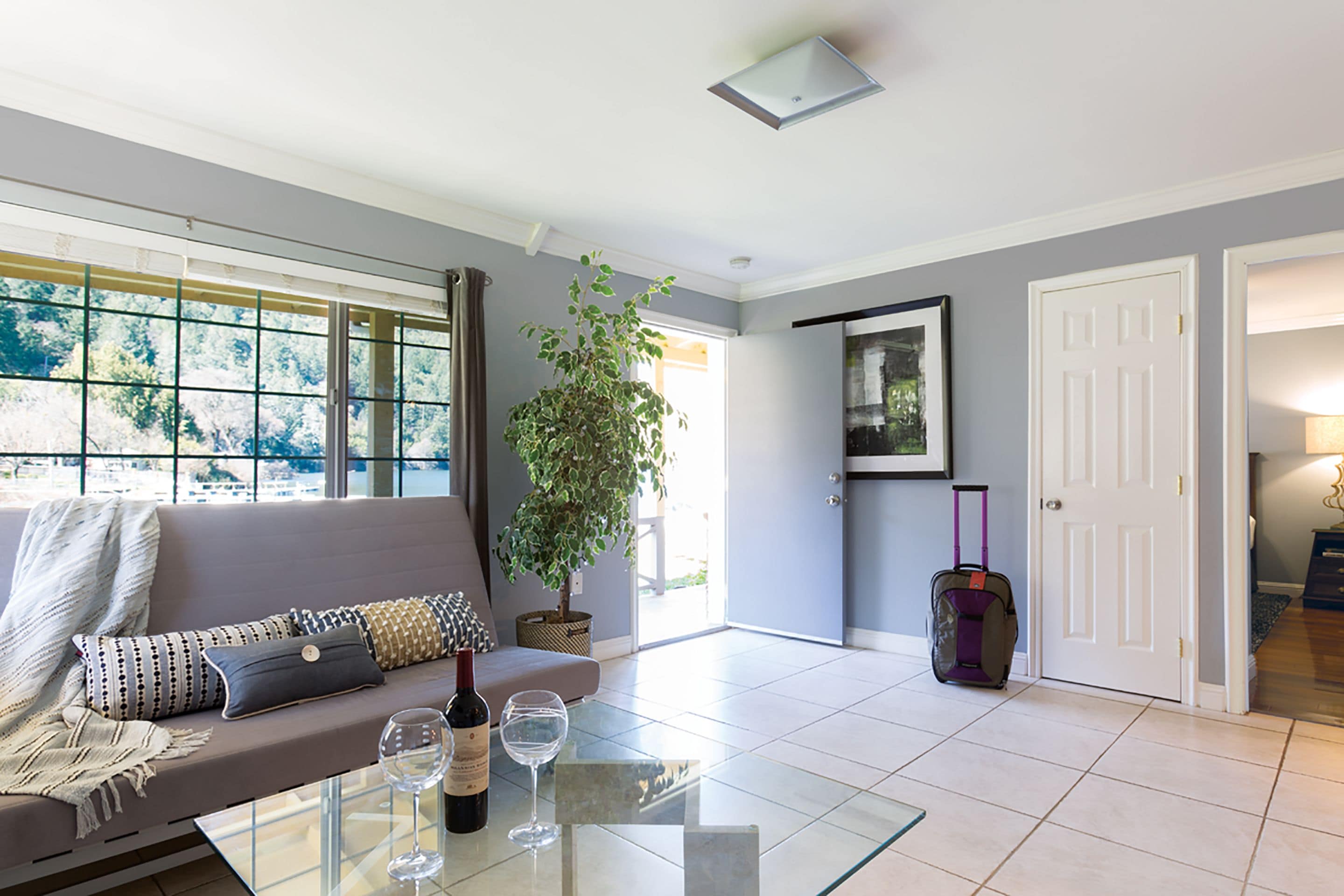 executive suite, 1 king bed, kitchen, lakeside | living area | flat-screen tv