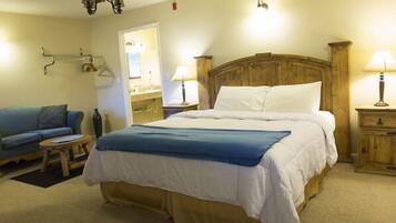 Down comforters, iron/ironing board, rollaway beds, free WiFi