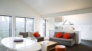 3 Bedroom Apartment with Balcony Spa | Living area | TV, DVD player