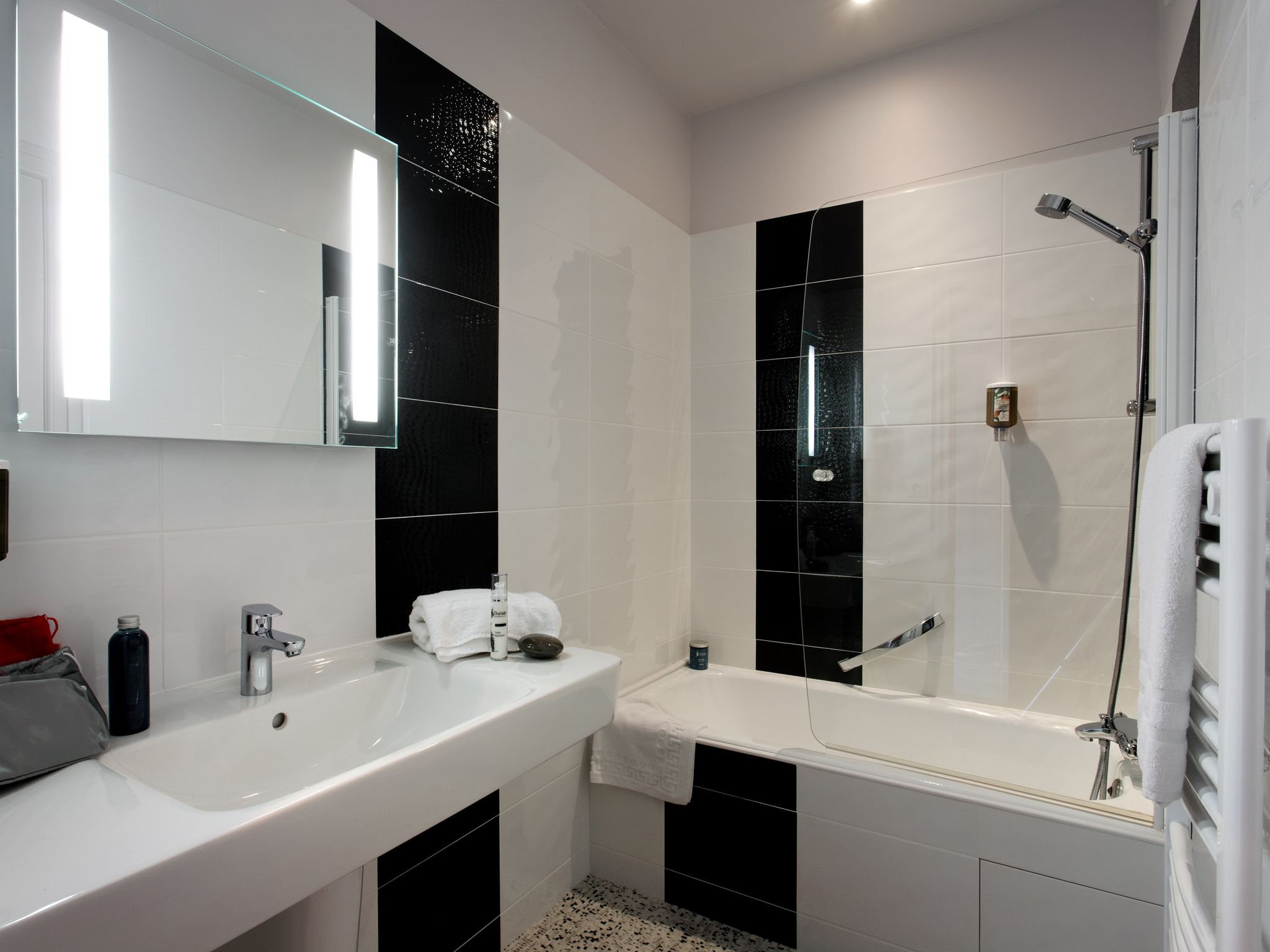 free toiletries, hair dryer, towels