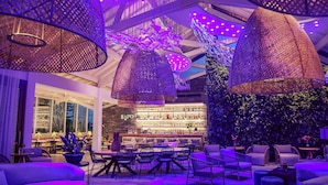 A modern lounge area with hanging wicker lamps, a bar, and comfortable seating. - The Westin Porto de Galinhas, an All-Inclusive Resort (Ipojuca)