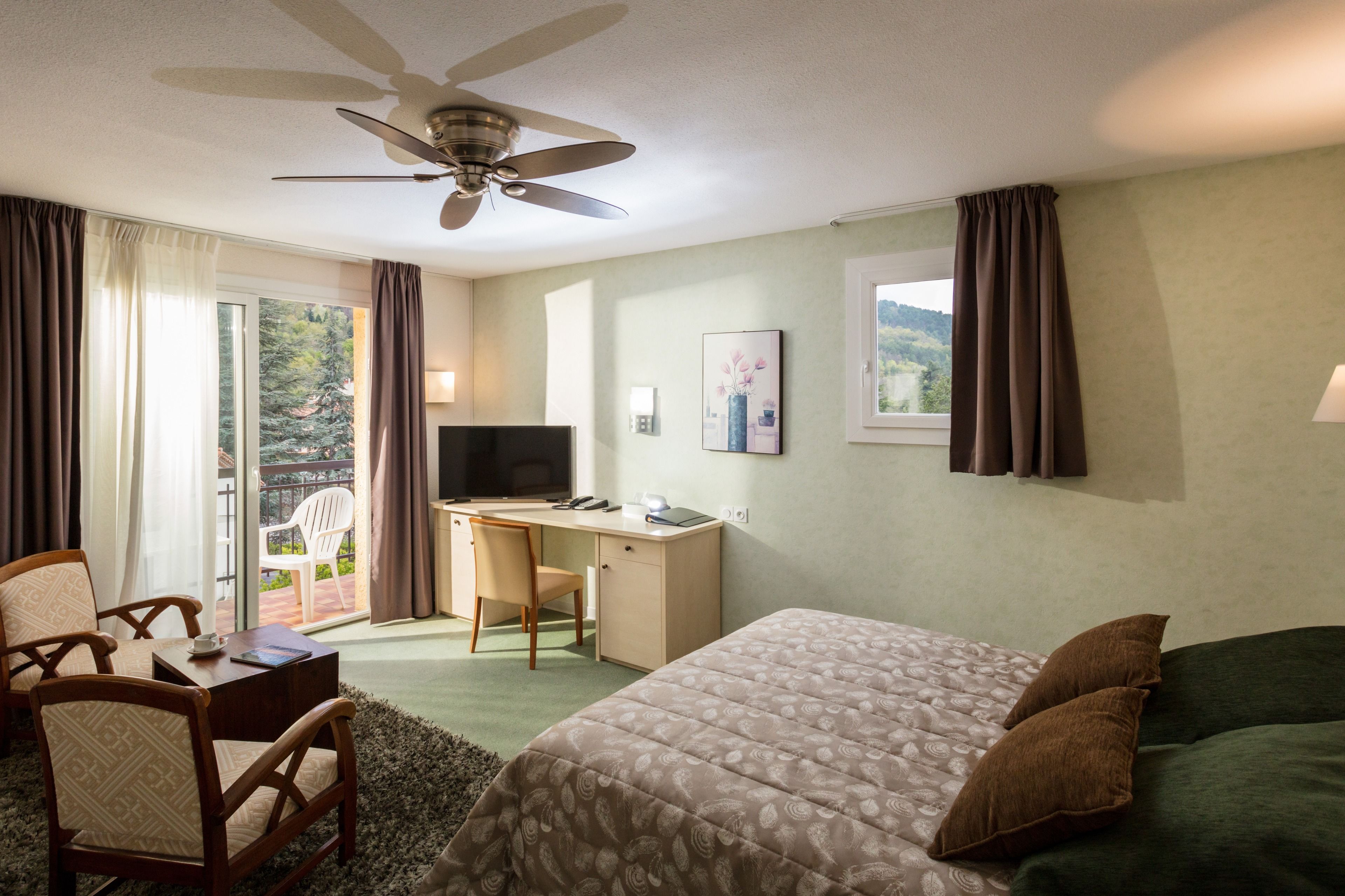 comfort suite | premium bedding, desk, soundproofing, iron/ironing board