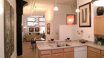 Fridge, microwave, coffee/tea maker