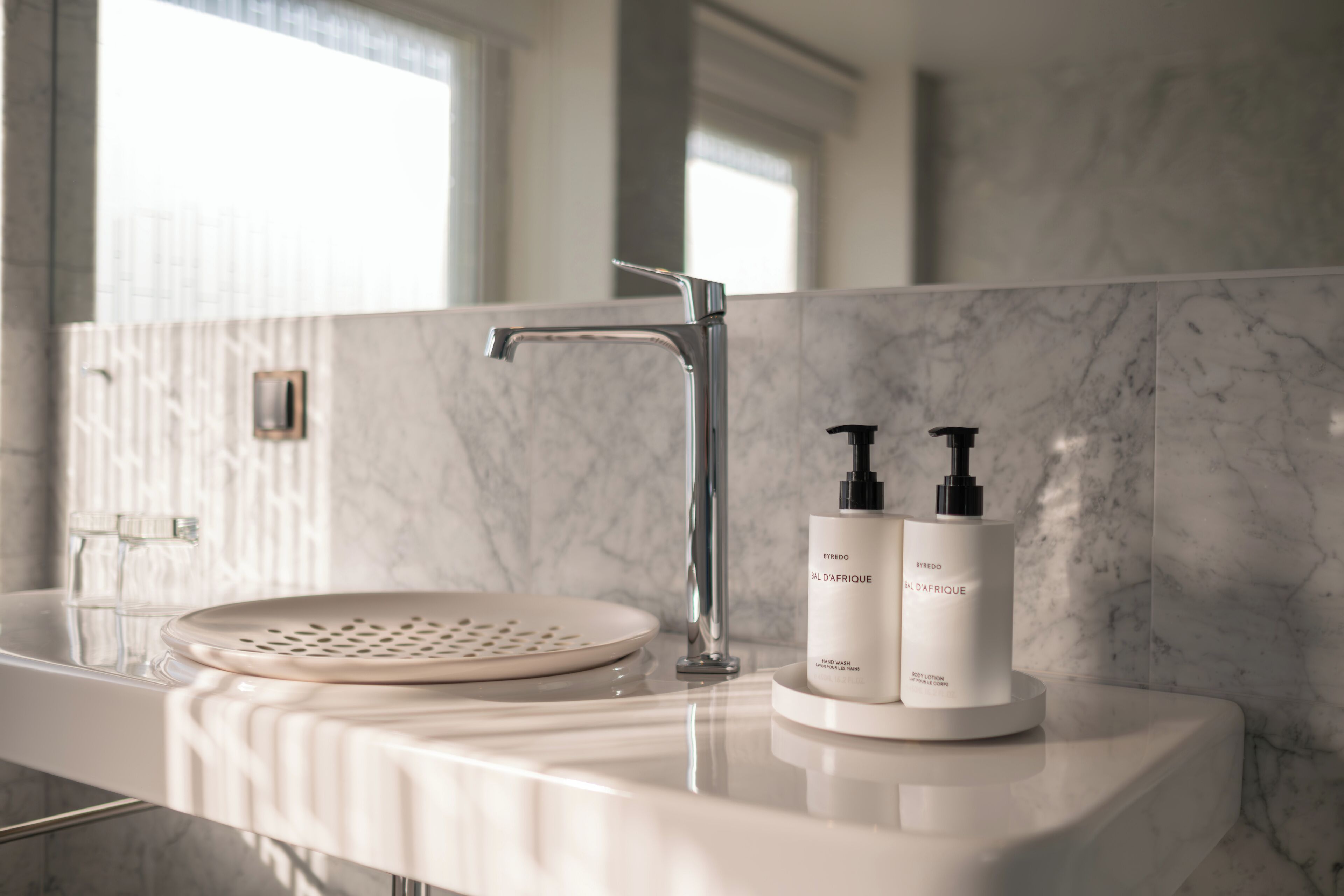 suite | bathroom | rainfall showerhead, designer toiletries, hair dryer, bathrobes