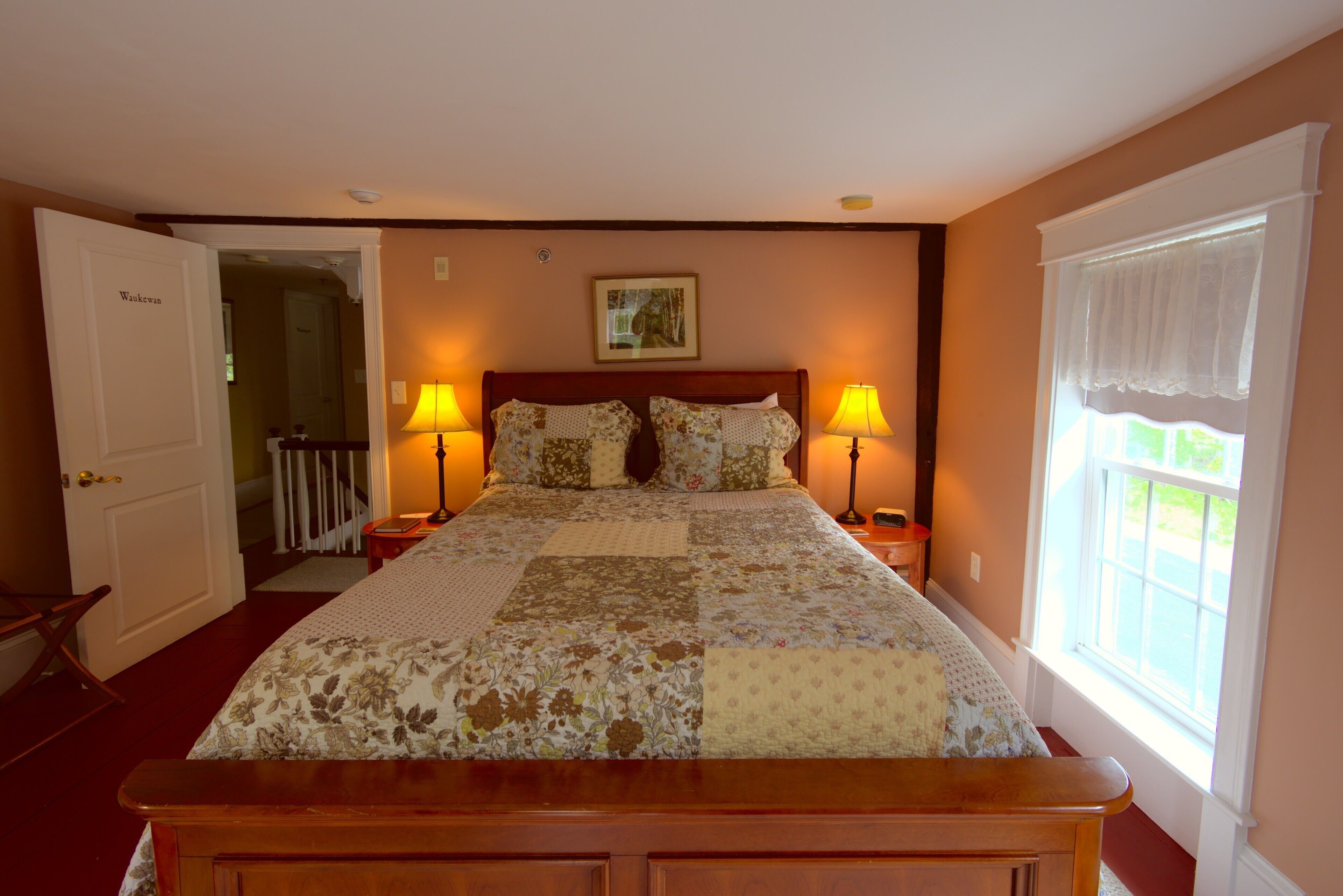 Waukewan Room | Premium bedding, iron/ironing board, free WiFi, bed sheets