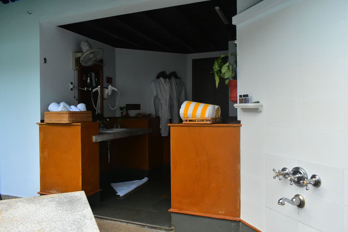 free toiletries, hair dryer, bathrobes, slippers