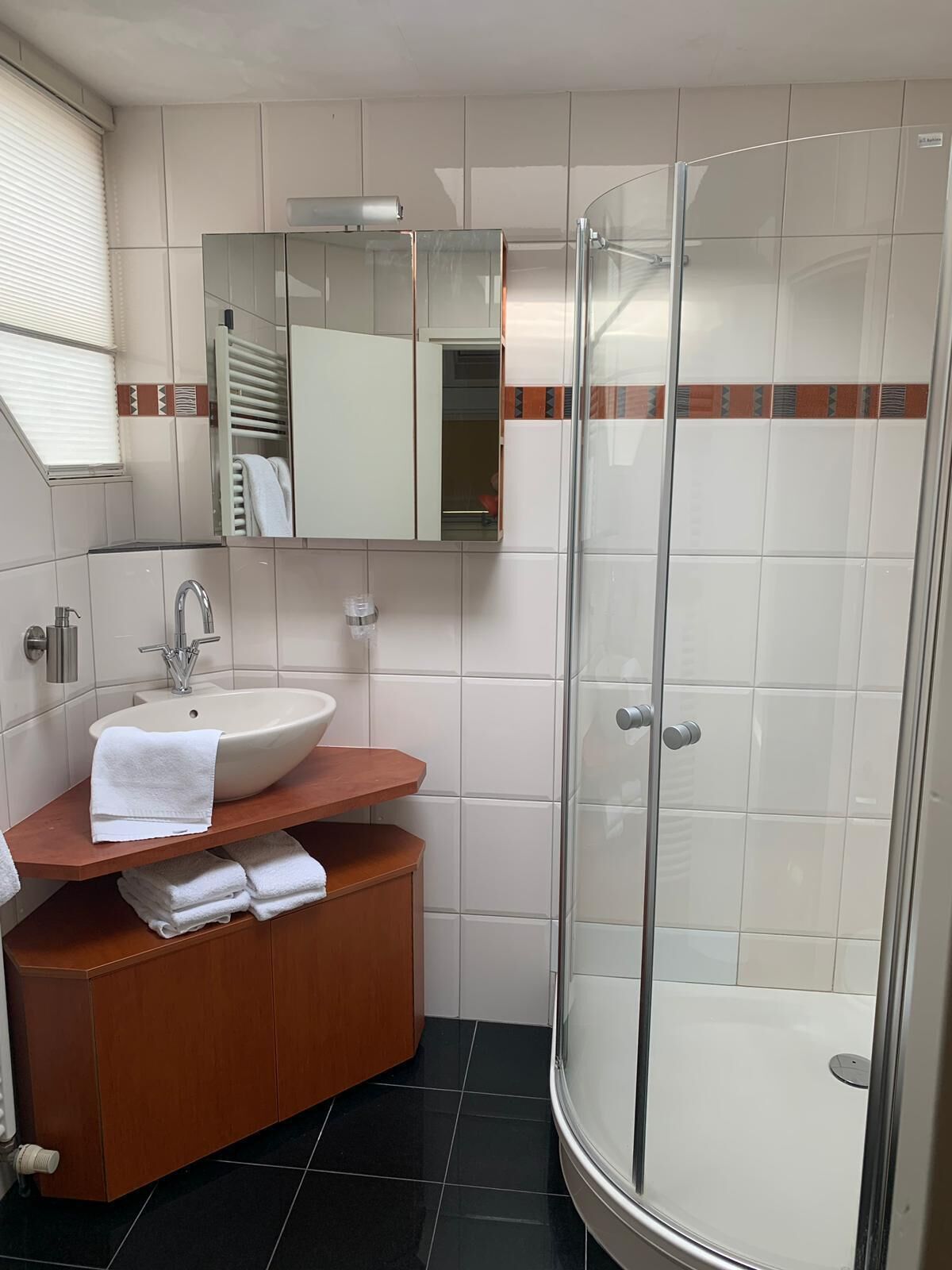 apartment | bathroom | shower, free toiletries, hair dryer, towels