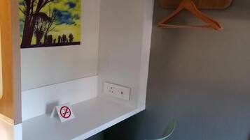 Desk, free WiFi, bed sheets