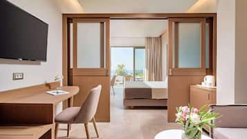 Junior Suite, Sea View | In-room safe, desk, laptop workspace, free WiFi