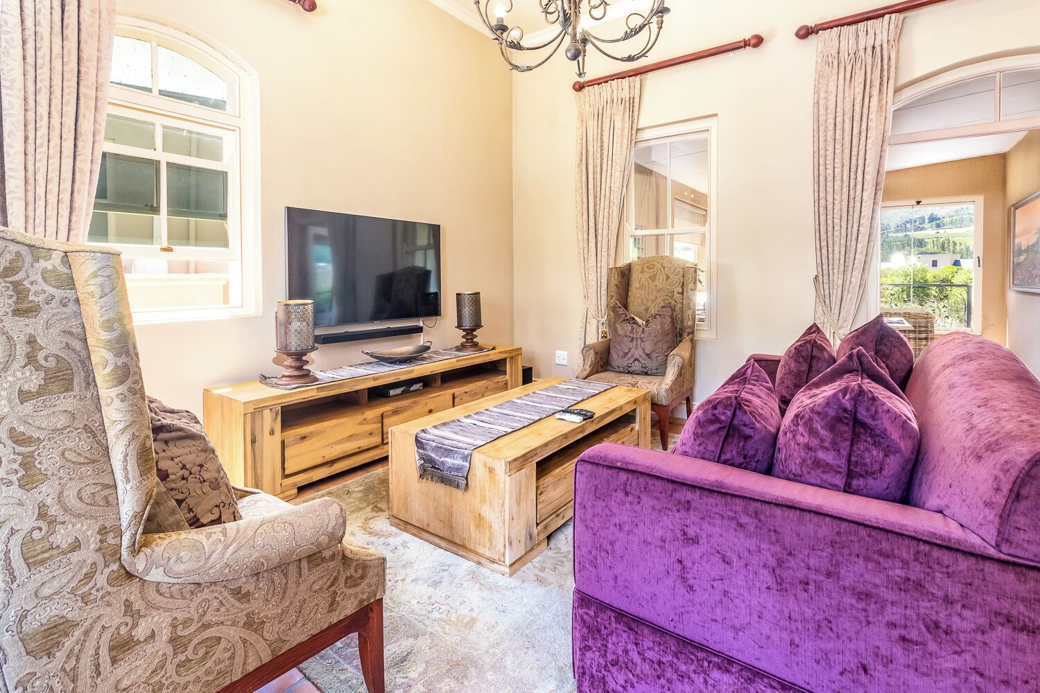 Comfort Villa, Lake View | Living area | 60-inch Smart TV with digital channels, Netflix, streaming services