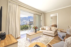 Luxury Villa, 2 Bedrooms, River View | Living area | Flat-screen TV, DVD player - L'ermitage - Franschhoek Chateau & Villas (Franschhoek)