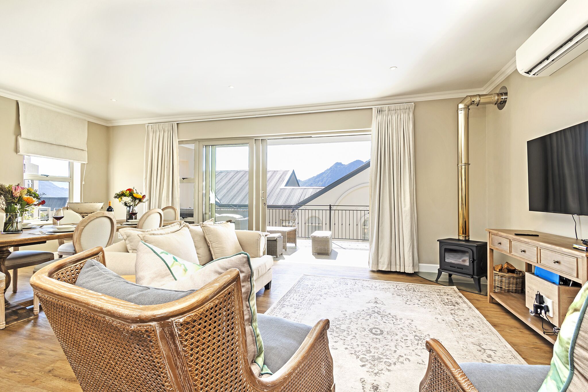 luxury villa, 2 bedrooms, mountain view | living area | flat-screen tv, dvd player