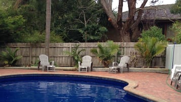 Outdoor pool, open noon to 8 PM, sun loungers