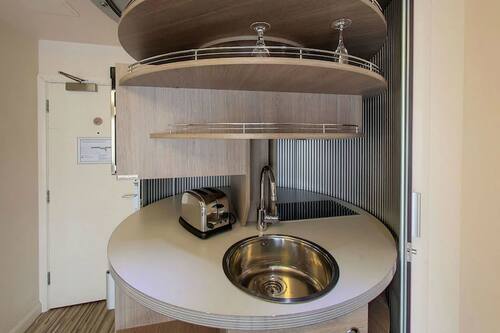 Deluxe Studio Suite, 1 Double Bed | Private kitchen | Fridge, coffee/tea maker