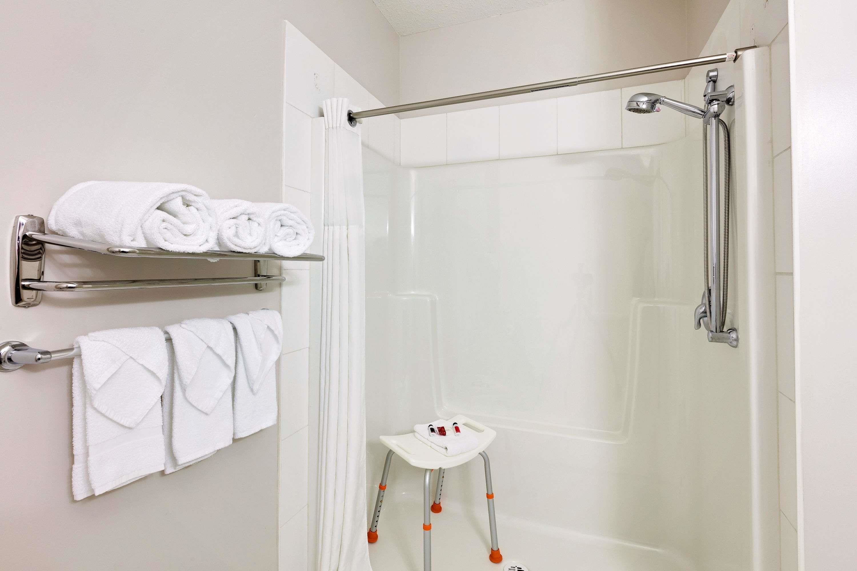 accessible room, 1 king bed with sitting area, non smoking | bathroom | free toiletries, hair dryer, towels