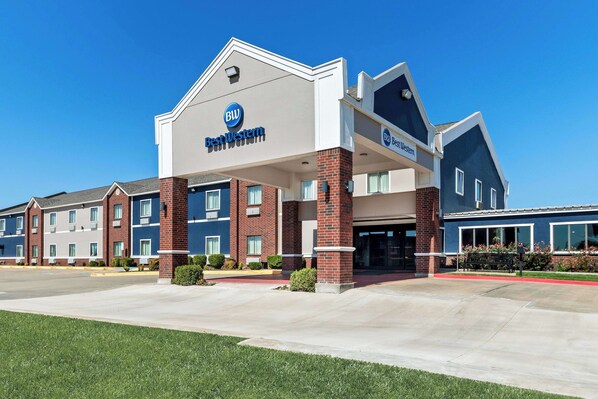 A Best Western hotel with a modern design, featuring a prominent 'BW' logo on the facade.