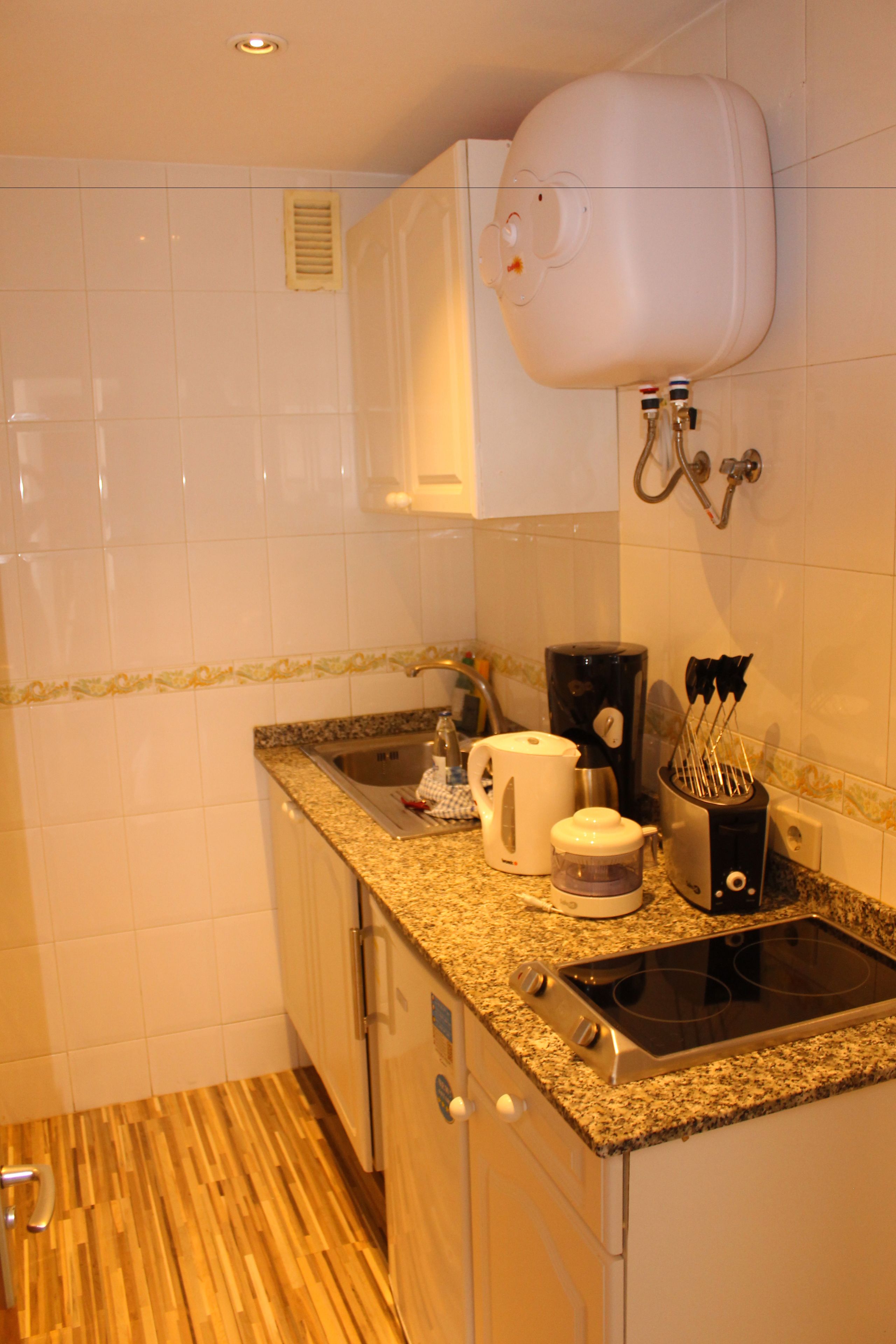 deluxe apartment (atico) | private kitchen | fridge, coffee/tea maker