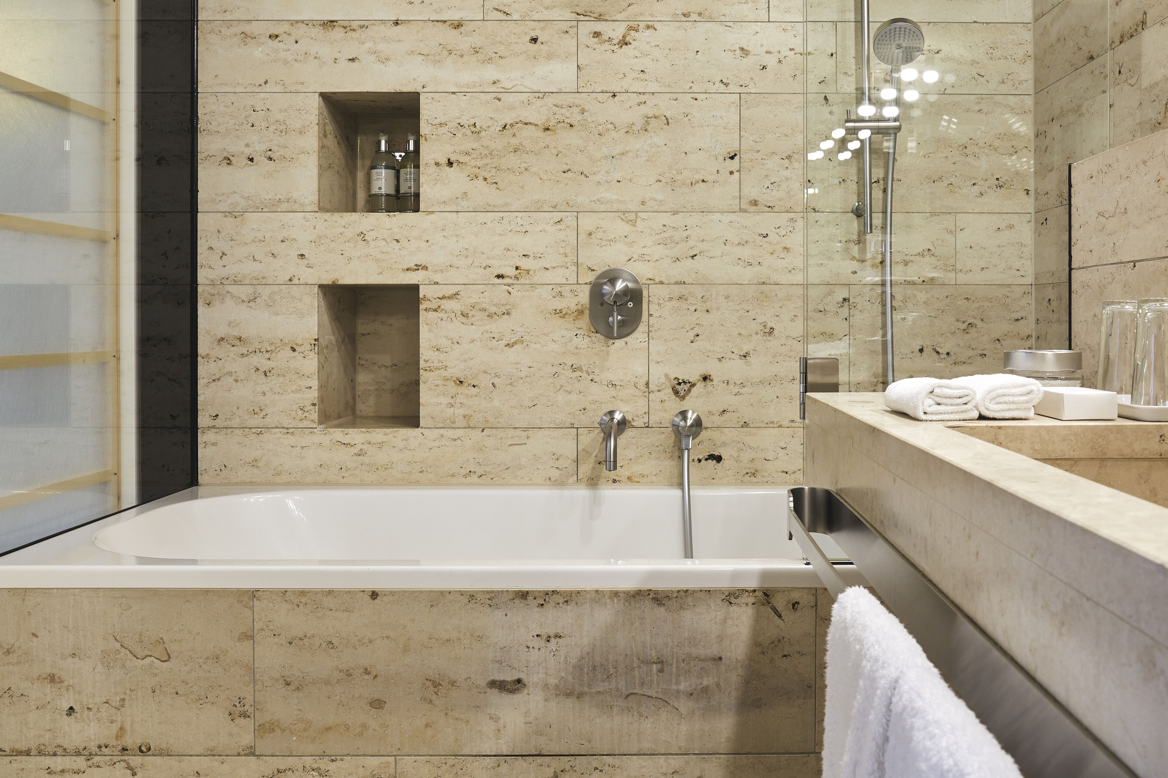 shower, free toiletries, hair dryer, slippers