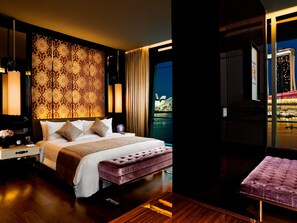 Suite, 1 kingsize bed (Theme) | Lakens van Egyptisch katoen, luxe beddengoed, een minibar
