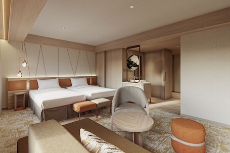 Premium bedding, down comforters, in-room safe, blackout drapes