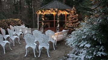 Outdoor banquet area