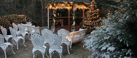 Outdoor banquet area