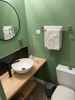 Free toiletries, hair dryer, towels