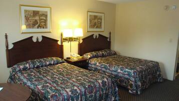 Two double beds non smoking | Desk, laptop workspace, iron/ironing board, free WiFi