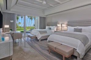 Room, 2 Queen Beds, Oceanfront | Egyptian cotton sheets, premium bedding, down duvets, pillow-top beds