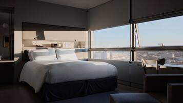 Ropa de cama de alta calidad y minibar