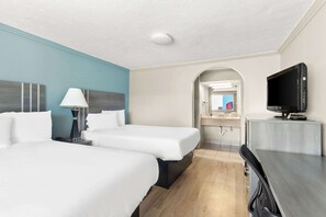 Standard Room, 2 Double Beds, Non Smoking | Desk, iron/ironing board, free WiFi, bed sheets