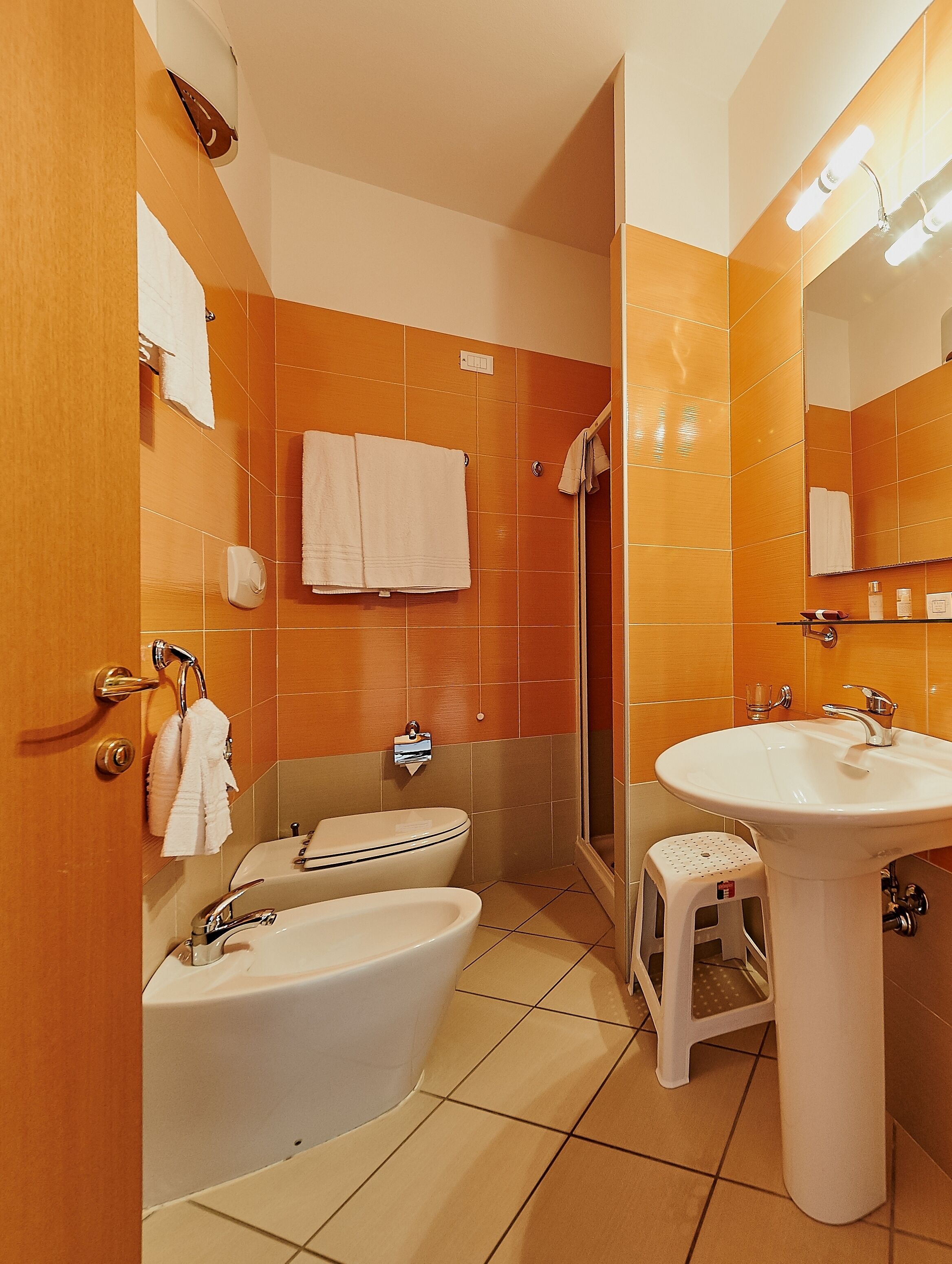 standard double or twin room | bathroom | free toiletries, hair dryer, bidet, towels