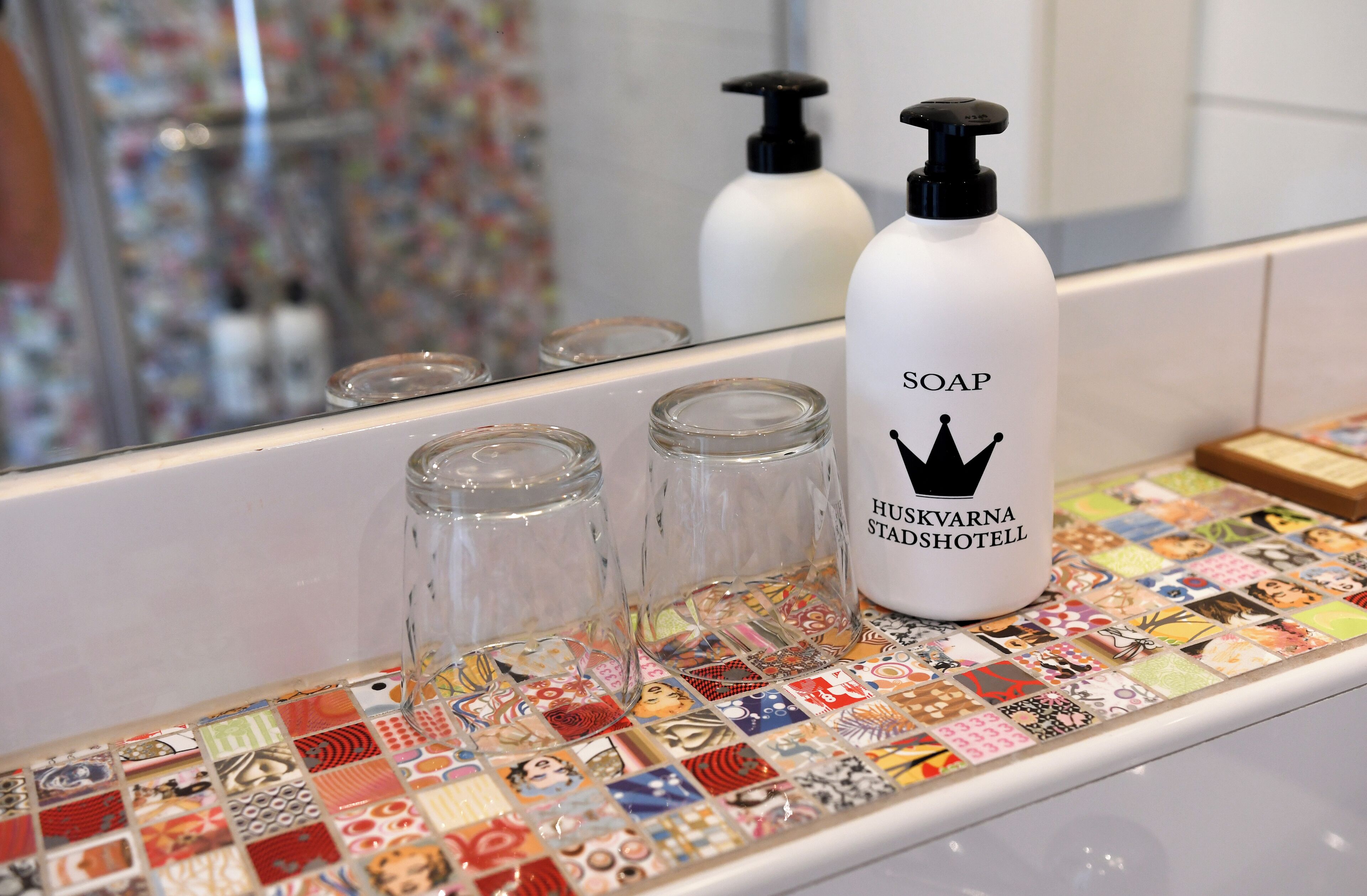 family room | bathroom | hair dryer, heated floors, towels, soap