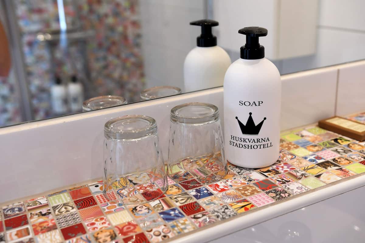 family room | bathroom | hair dryer, heated floors, towels, soap