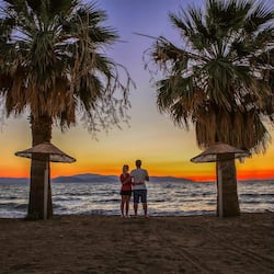 Private beach, sun-loungers, beach umbrellas