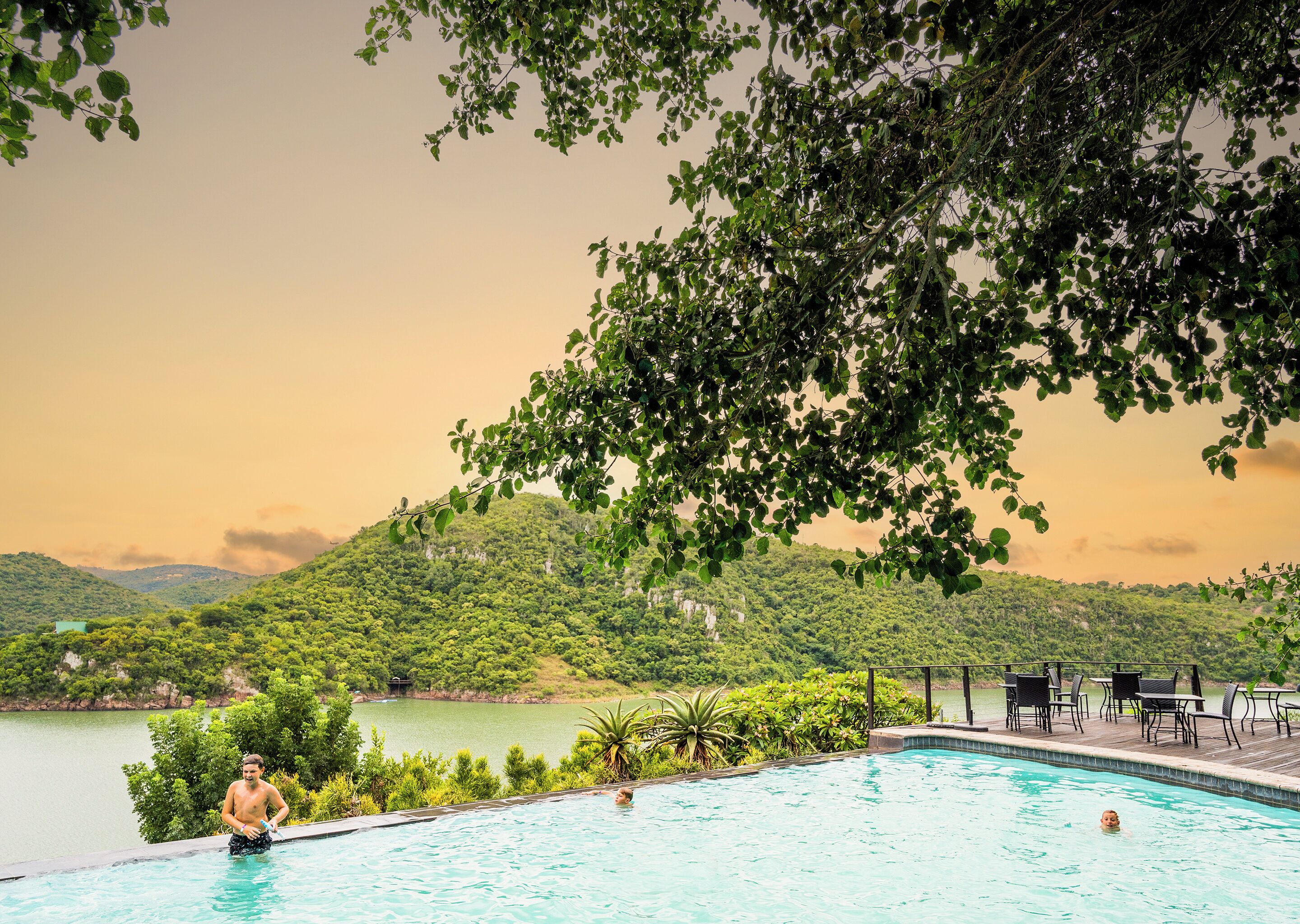 2 outdoor pools, pool umbrellas, pool loungers