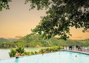 2 outdoor pools, pool umbrellas, pool loungers