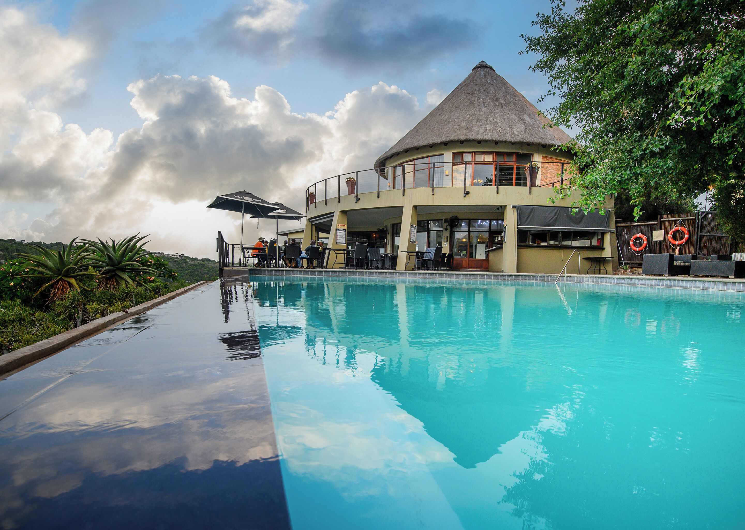 2 outdoor pools, pool umbrellas, pool loungers