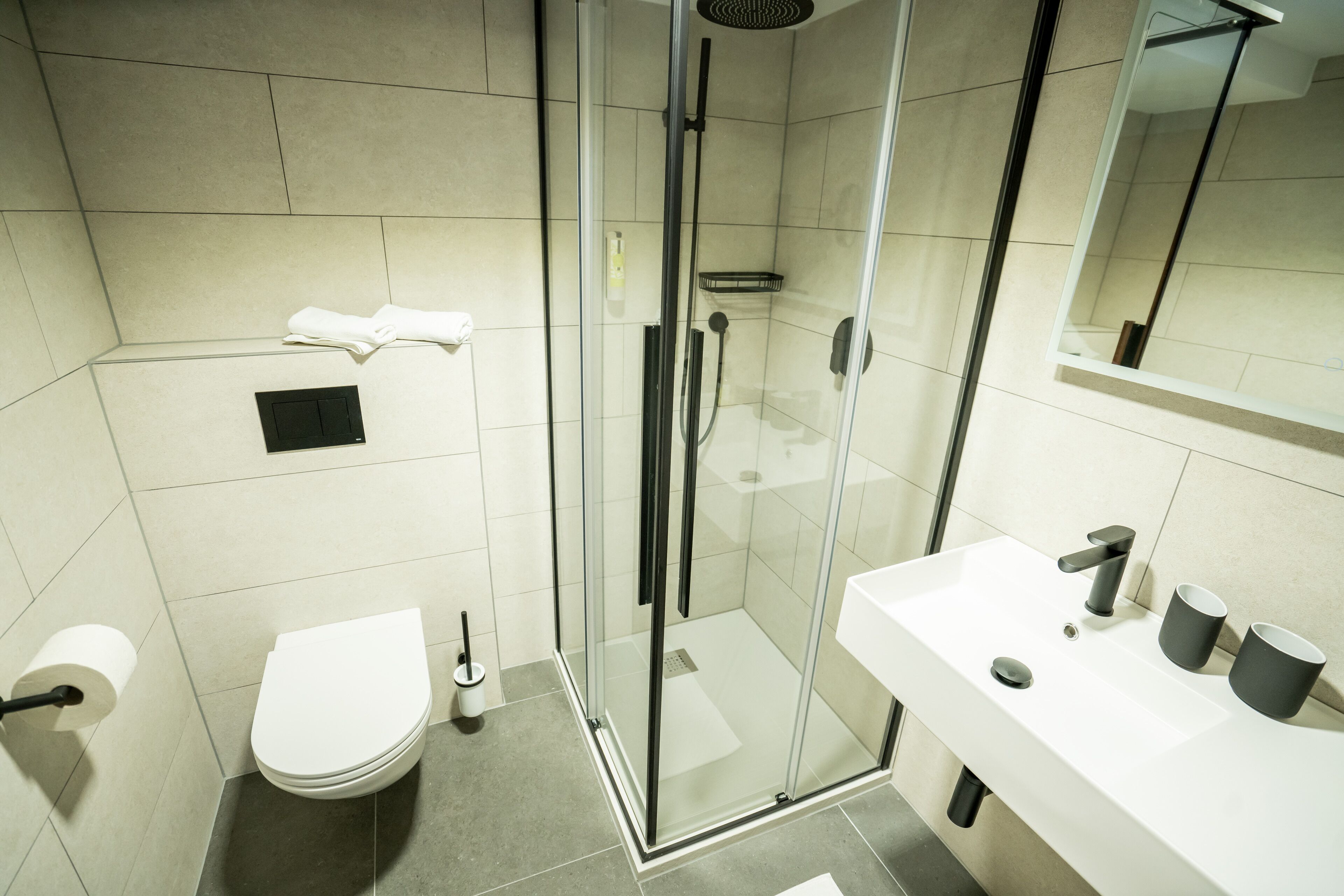 double room | bathroom | hair dryer, bathrobes, towels, soap