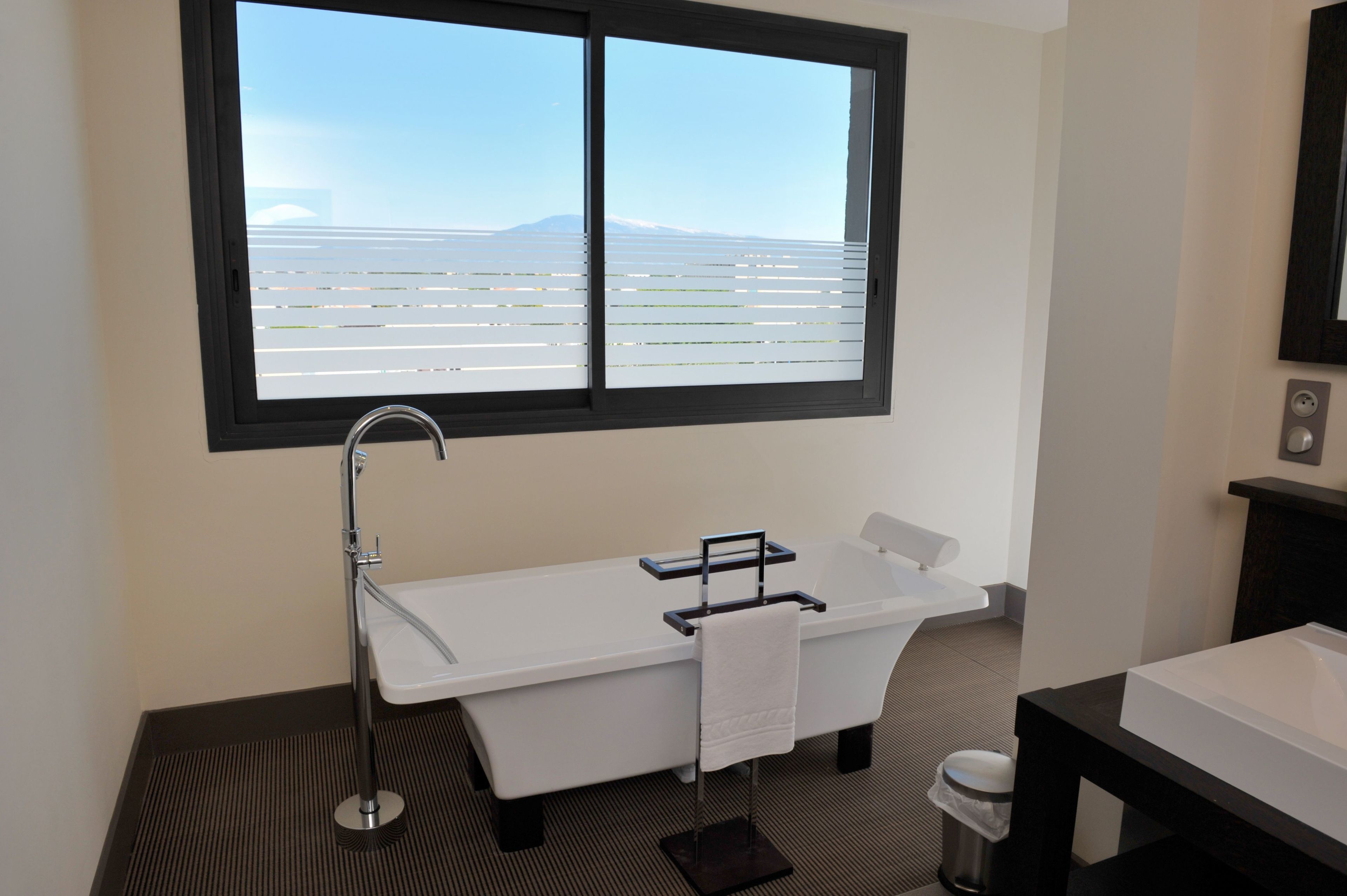 free toiletries, hair dryer, towels