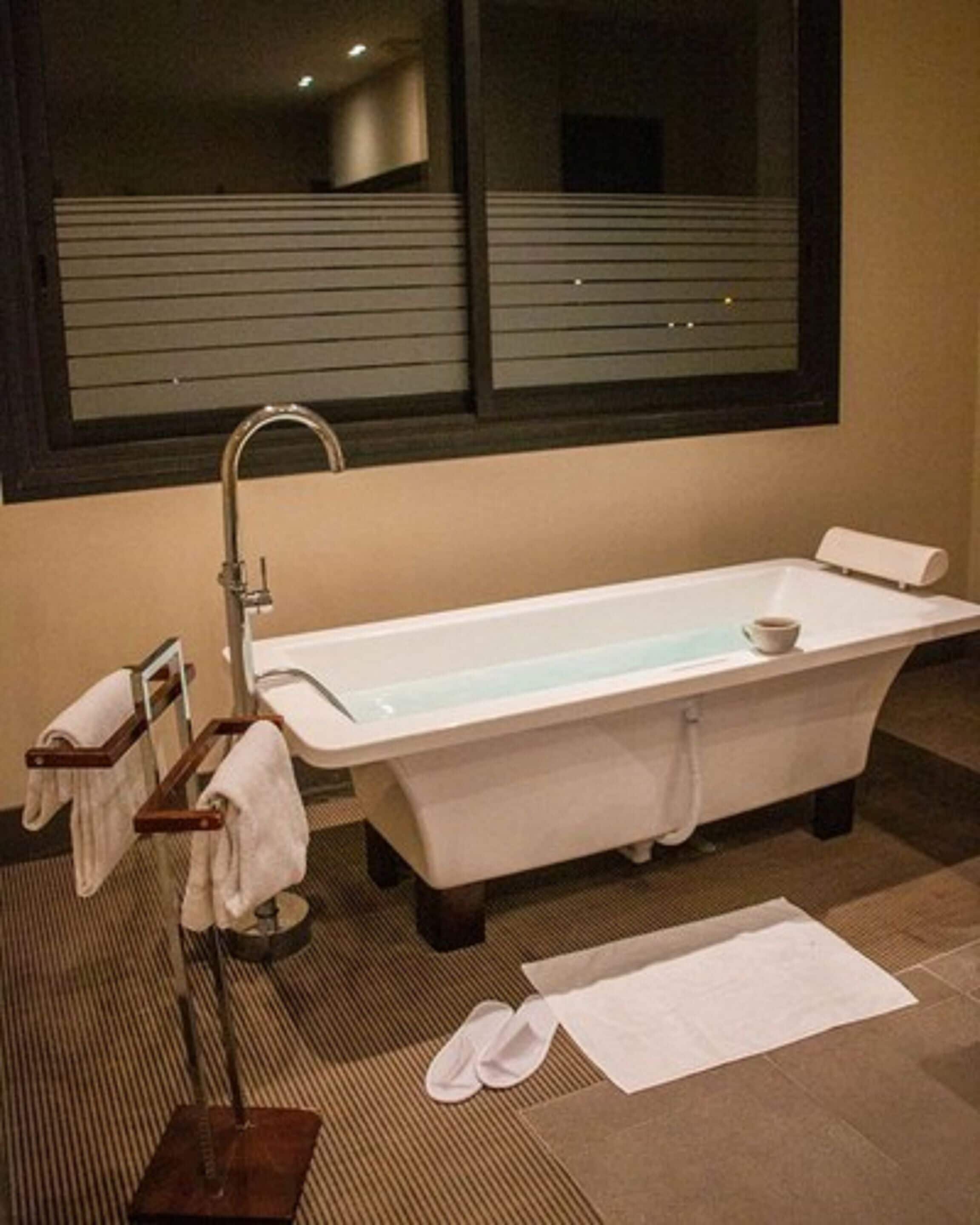 free toiletries, hair dryer, towels