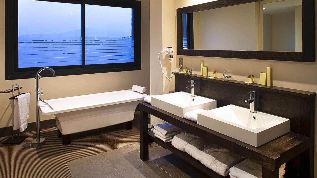 free toiletries, hair dryer, towels