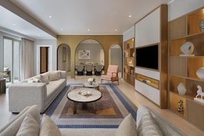 2 Bedroom Presidential Suite, Newly Renovated, Living & Dining Area, Evening Drinks & Canape Section